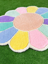 Pastel Daisy Flower Handmade Tufted Rug & Wall Art