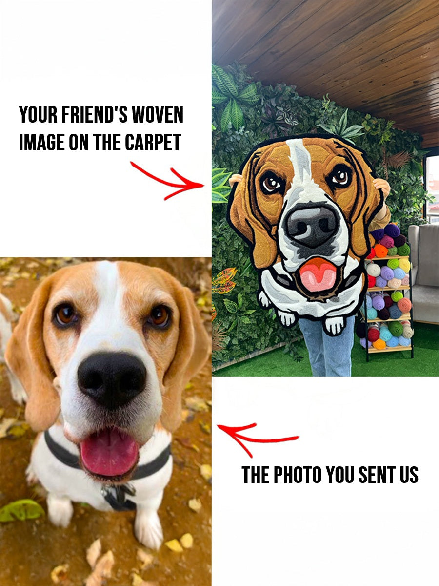 Patiya Custom Pet Portrait Handmade Tufted Rug & Wall Art