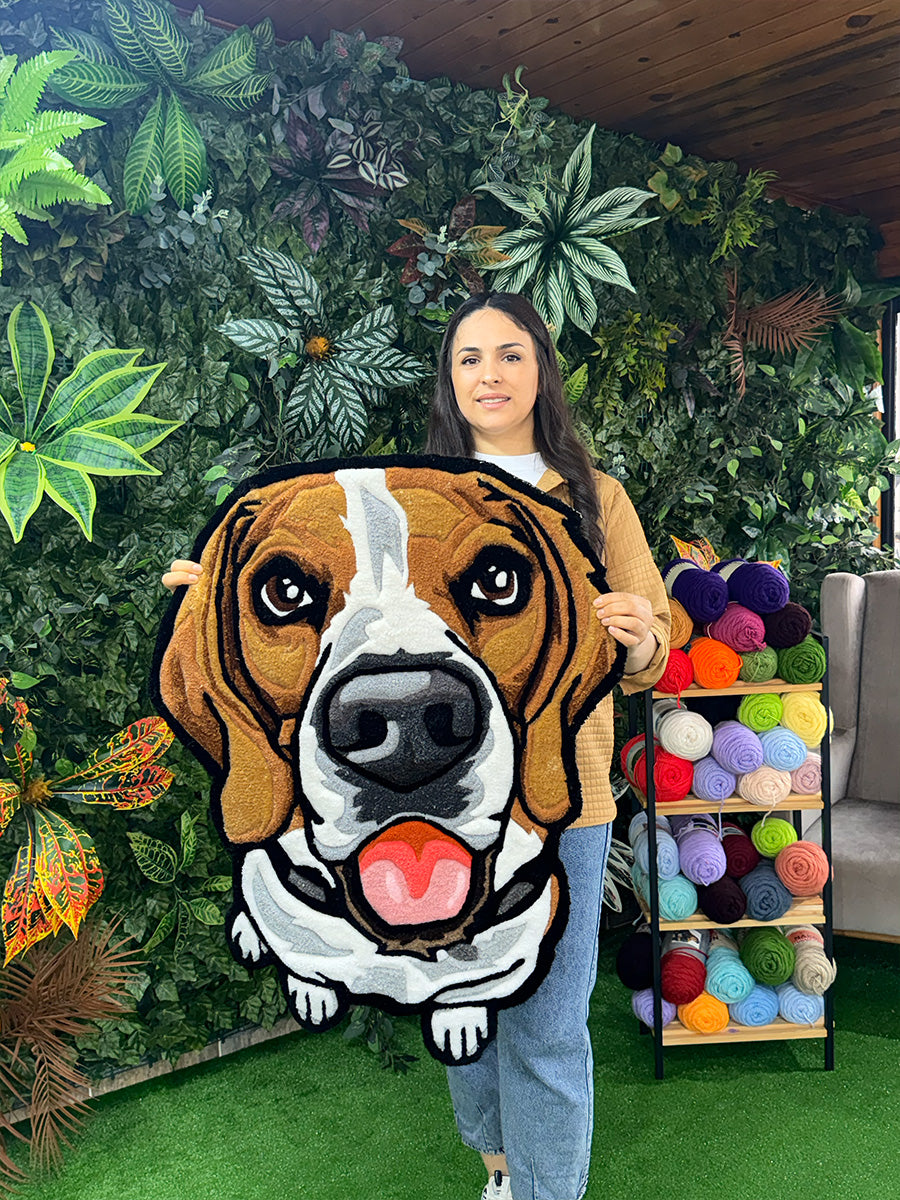 Patiya Custom Pet Portrait Handmade Tufted Rug & Wall Art