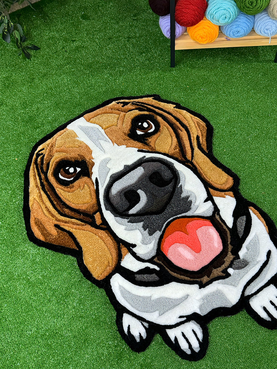 Patiya Custom Pet Portrait Handmade Tufted Rug & Wall Art