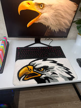 Altair Edition Custom Tufted Desk Mat | Handmade Bald Eagle Keyboard Pad Rug