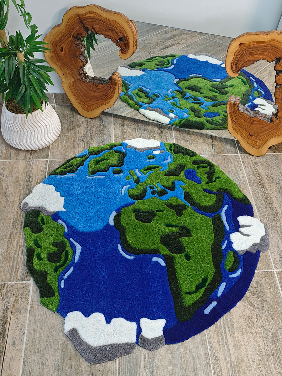 Terra Earthy Abstract Handmade Tufted Rug & Wall Art