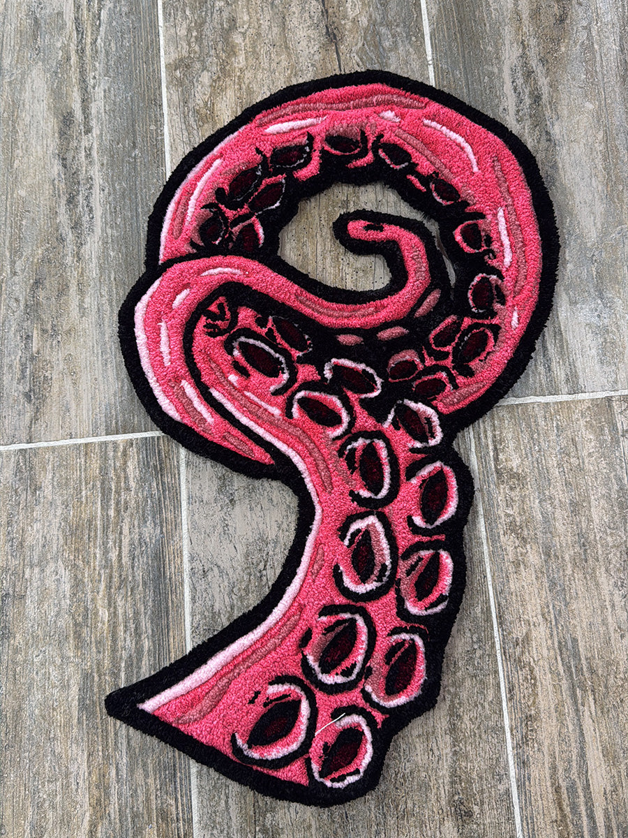 Vibrant Octopus Handmade Tufted Rug & Ocean Wall Art