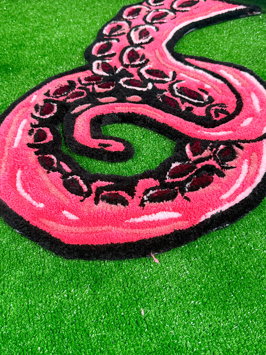 Vibrant Octopus Handmade Tufted Rug & Ocean Wall Art