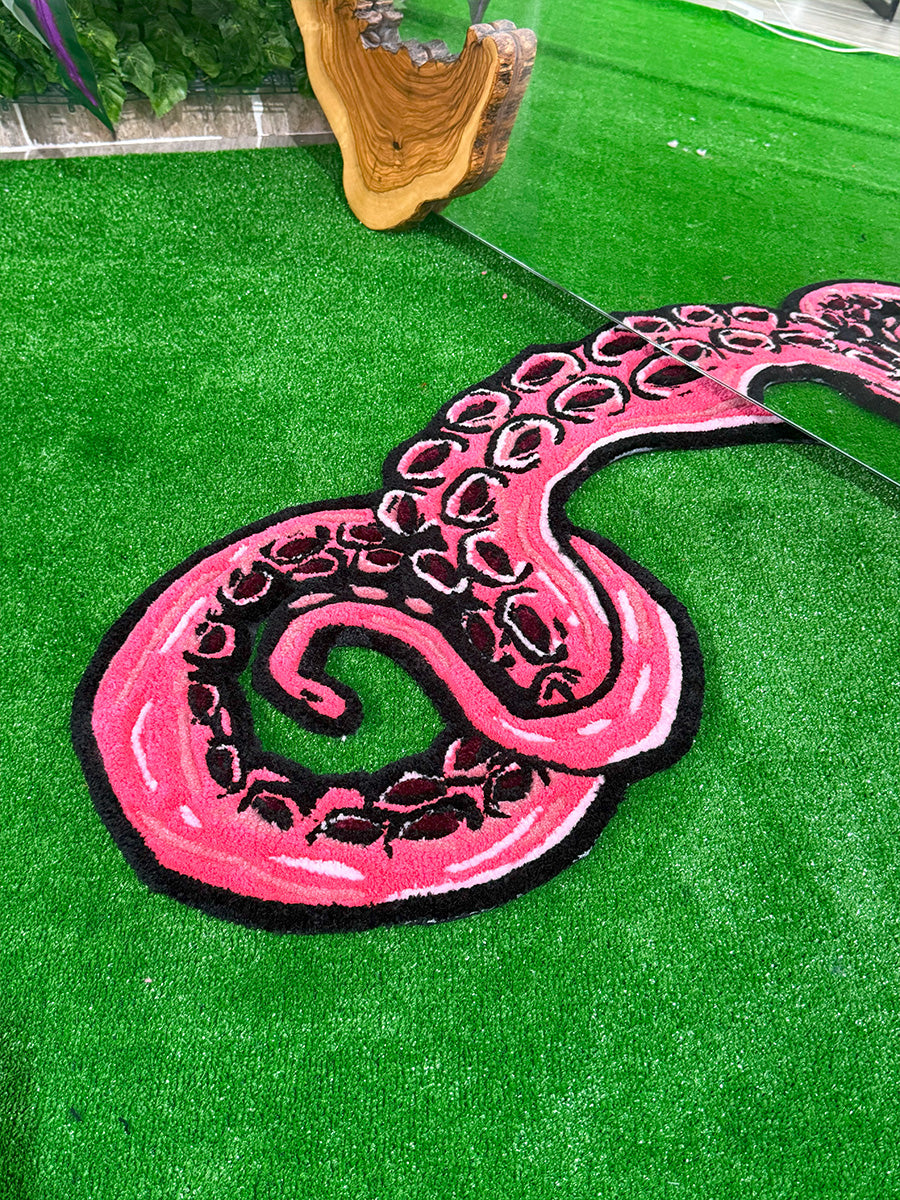 Vibrant Octopus Handmade Tufted Rug & Ocean Wall Art