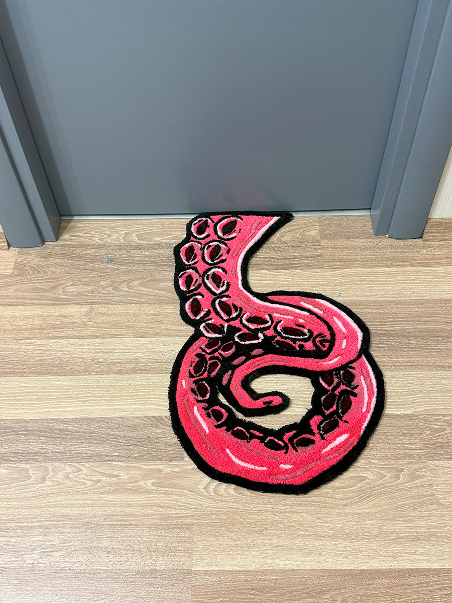 Vibrant Octopus Handmade Tufted Rug & Ocean Wall Art