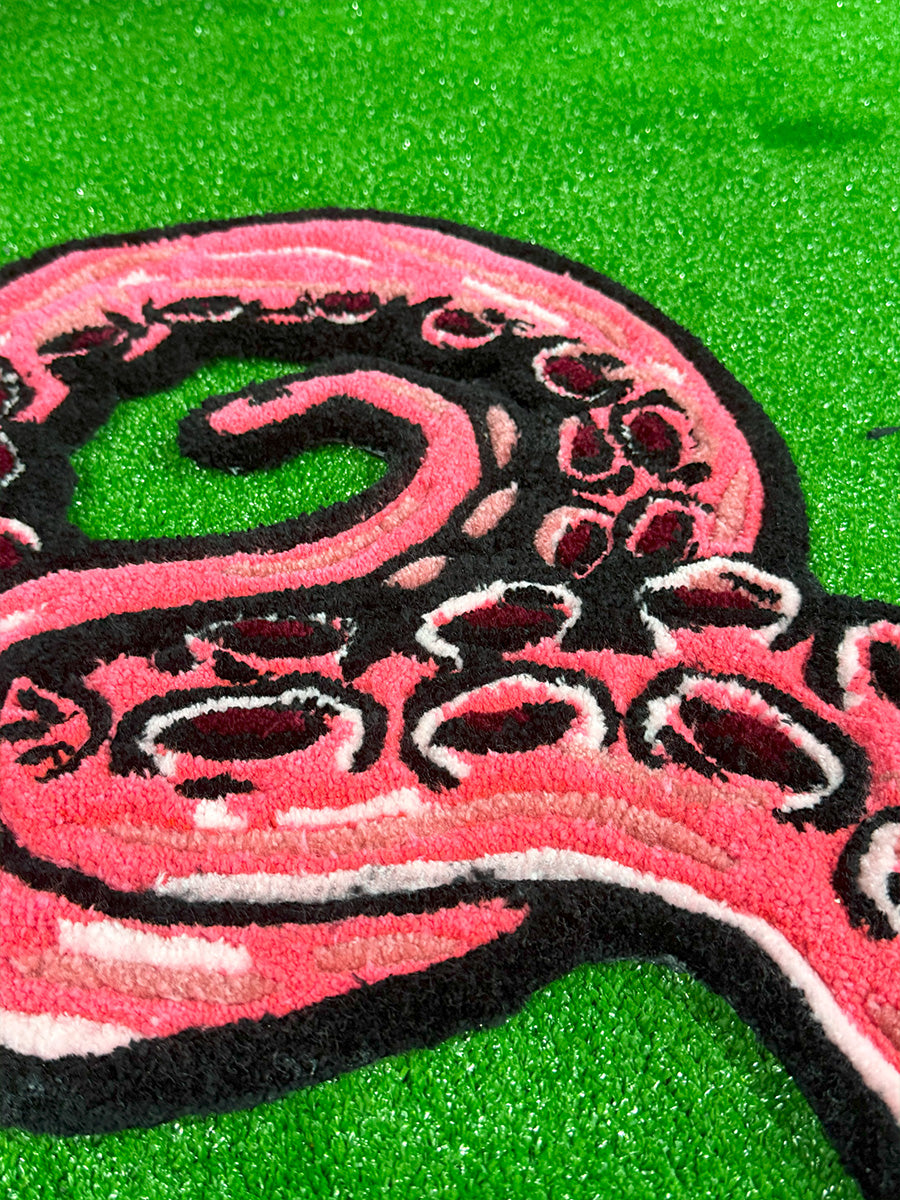 Vibrant Octopus Handmade Tufted Rug & Ocean Wall Art