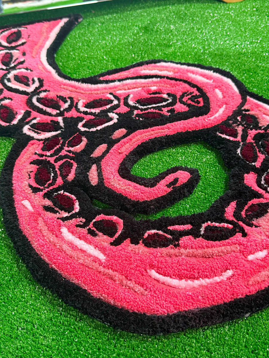 Vibrant Octopus Handmade Tufted Rug & Ocean Wall Art