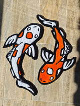 Yin Yang Koi Fish Set Handmade Tufted Rug & Wall Art