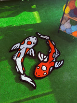 Yin Yang Koi Fish Set Handmade Tufted Rug & Wall Art